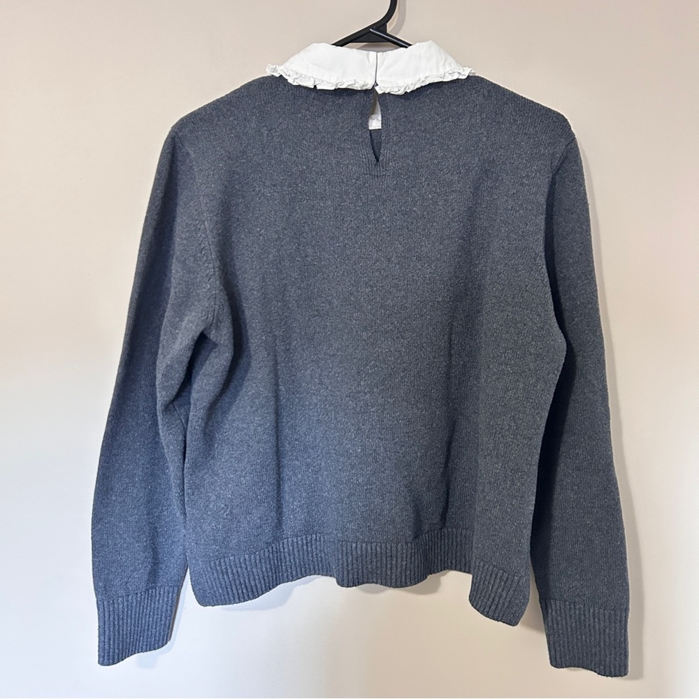 Club Monaco Ruffle Collar Sweater Gray - Picture 4 of 8
